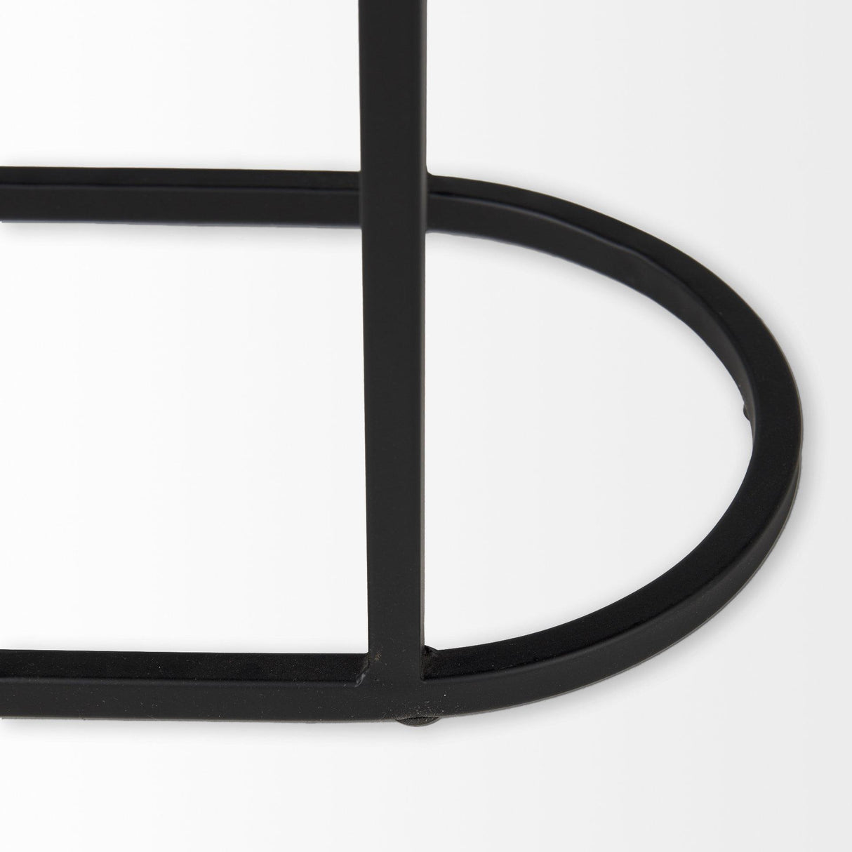 Mercana Celine 24.2 L x 12.6 W x 22.4 H Set of Two Black/Silver Metal and Glass Nesting Accent Tables