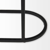 Mercana Celine 24.2 L x 12.6 W x 22.4 H Set of Two Black/Silver Metal and Glass Nesting Accent Tables