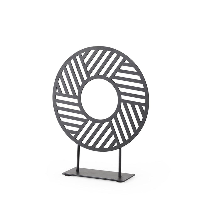 Mercana Micra 9.1L x 2.6W x 10.9H Matte Black Metal Decorative Object on a Stand