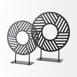 Mercana Micra 9.1L x 2.6W x 10.9H Matte Black Metal Decorative Object on a Stand