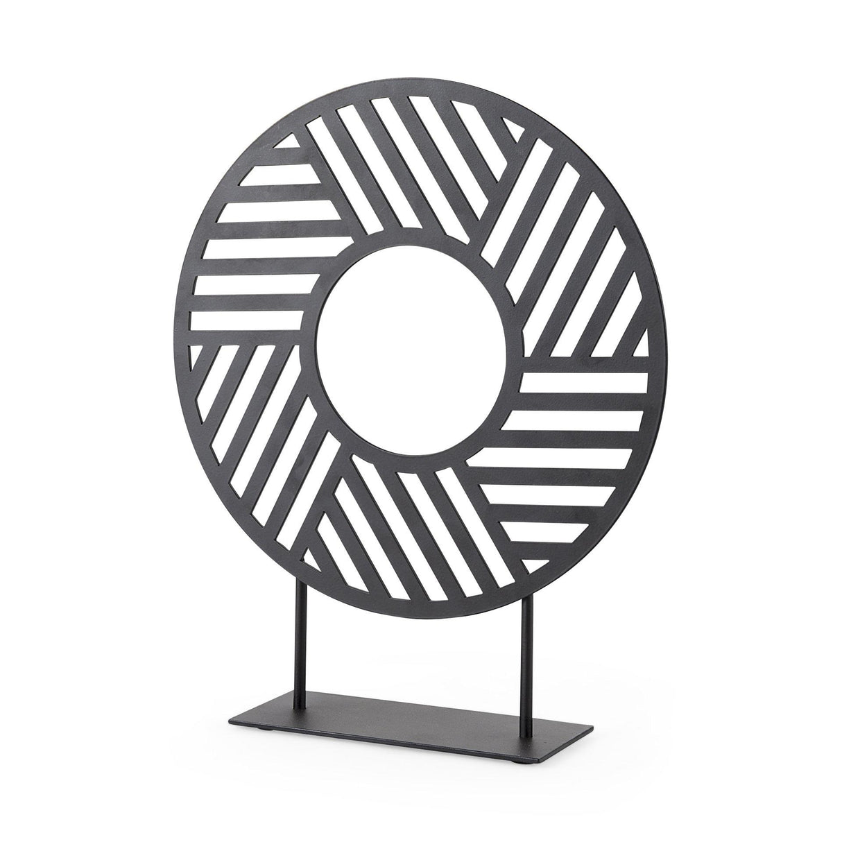 Mercana Micra 11.0L x 3.0W x 13.4H Matte Black Metal Decorative Object on a Stand