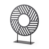 Mercana Micra 11.0L x 3.0W x 13.4H Matte Black Metal Decorative Object on a Stand