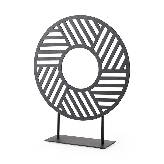 Mercana Micra 11.0L x 3.0W x 13.4H Matte Black Metal Decorative Object on a Stand