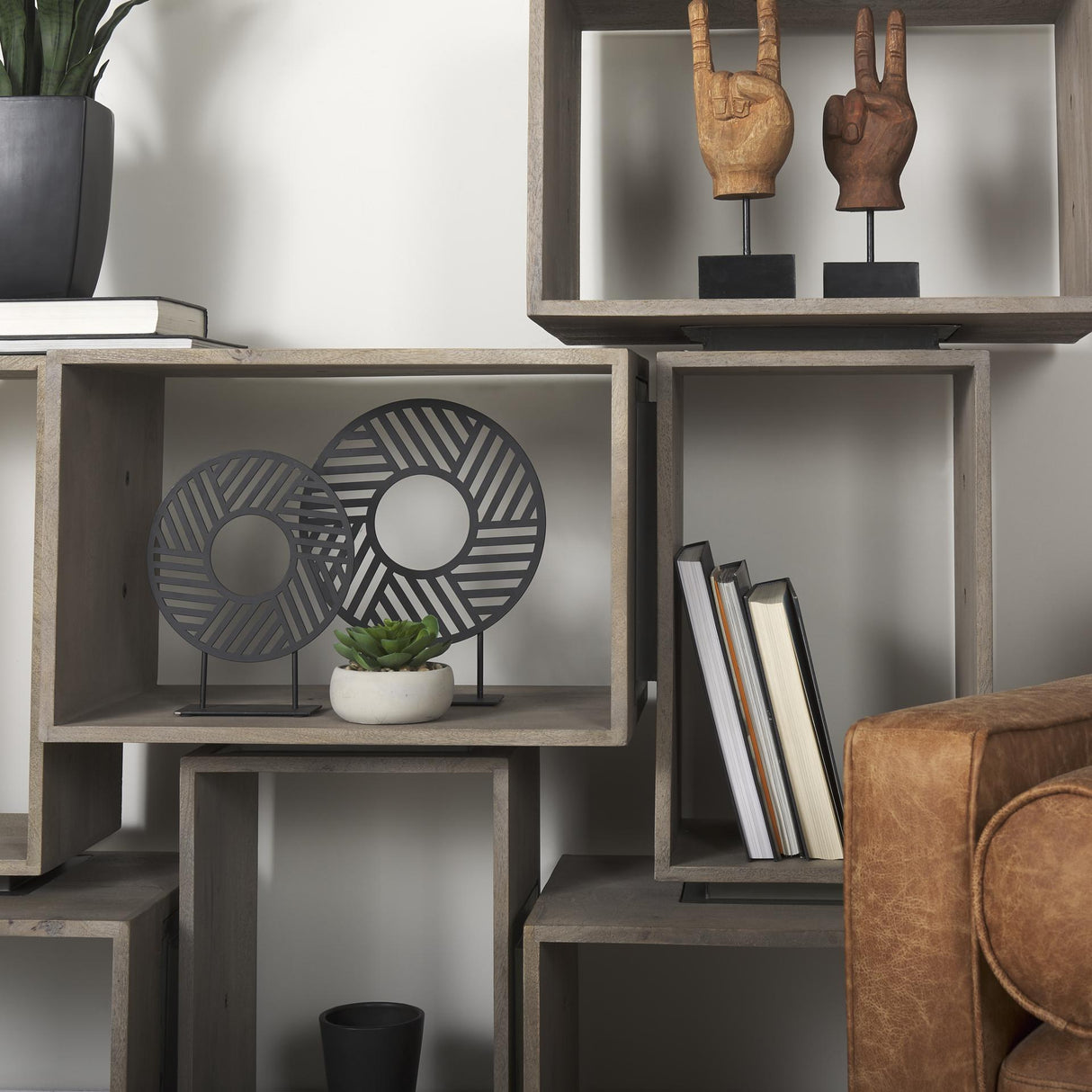 Mercana Micra 11.0L x 3.0W x 13.4H Matte Black Metal Decorative Object on a Stand