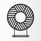 Mercana Micra 11.0L x 3.0W x 13.4H Matte Black Metal Decorative Object on a Stand