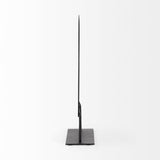 Mercana Micra 11.0L x 3.0W x 13.4H Matte Black Metal Decorative Object on a Stand