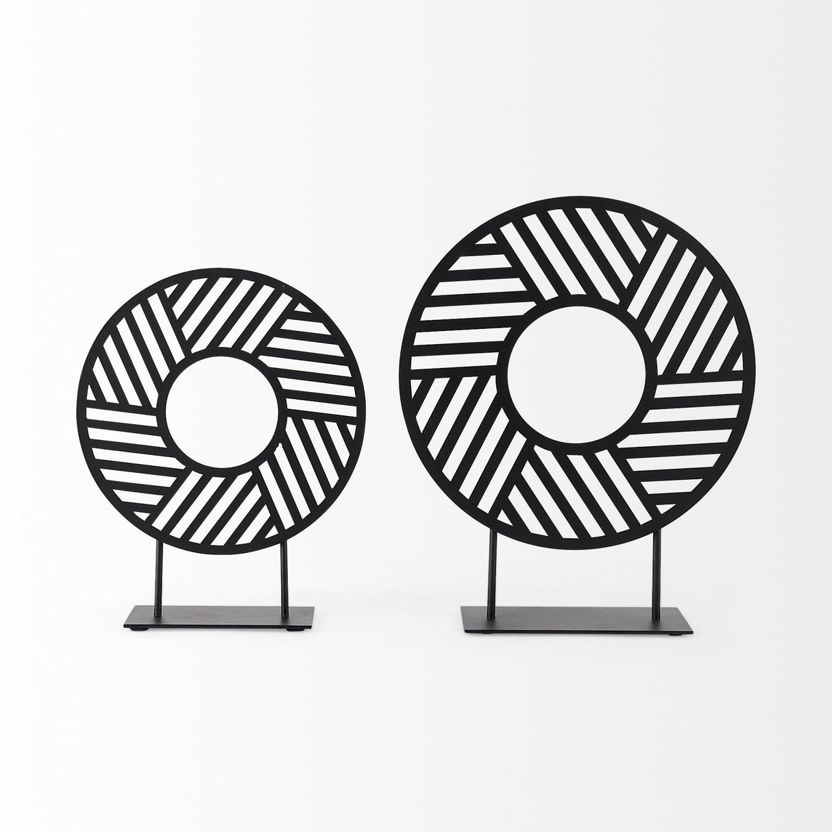 Mercana Micra 11.0L x 3.0W x 13.4H Matte Black Metal Decorative Object on a Stand