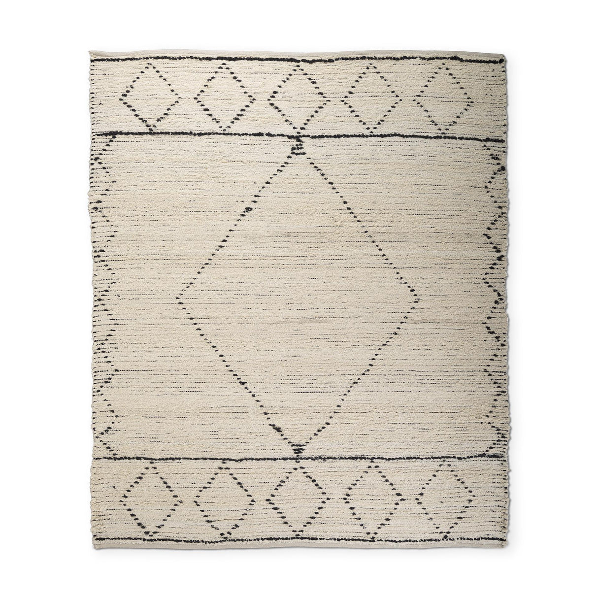 Mercana Calvert 8x10 Gray Cotton Hand Woven Diamond Patterned Rug