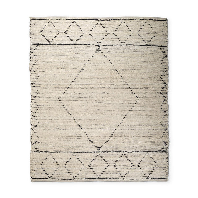 Mercana Calvert 8x10 Gray Cotton Hand Woven Diamond Patterned Rug