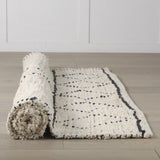 Mercana Calvert 8x10 Gray Cotton Hand Woven Diamond Patterned Rug