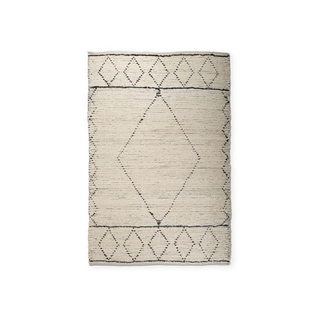 Mercana Calvert 5 x 8 Gray Cotton Hand Woven Diamond Patterned Rug