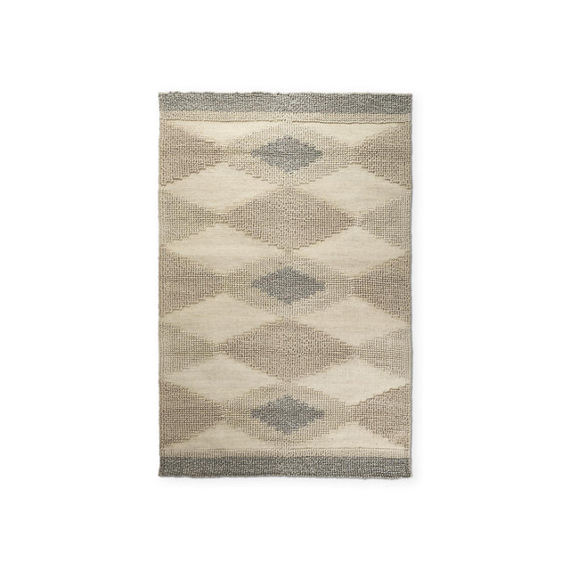 Mercana Emory 5x8 Gray Wool Hand Woven Diamond Patterned Rug