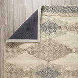 Mercana Emory 5x8 Gray Wool Hand Woven Diamond Patterned Rug