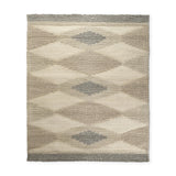 Mercana Emory 8x10 Gray Wool Hand Woven Diamond Patterned Rug