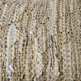 Mercana Aadhya 16.0L x 16.0W x 16.0H Taupe/Silver Leather and Cotton Pouf