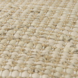 Mercana Aalia 16.0L x 16.0W x 16.0H Beige Leather and Jute Pouf