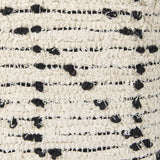 Mercana Aarohi 16.0L x 16.0W x 16.0H Cream/Black Cotton Patterned Pouf