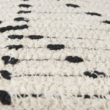 Mercana Aarohi 16.0L x 16.0W x 16.0H Cream/Black Cotton Patterned Pouf