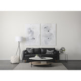 Mercana Amaira 16.0L x 16.0W x 16.0H Cream/Black/White patterned Wool and Cotton Pouf