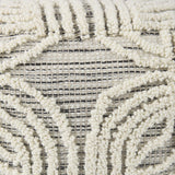 Mercana Amaya 16.0L x 16.0W x 16.0H Cream/Black/Gray Wool and Cotton Pouf