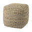 Mercana Binita 16.0L x 16.0W x 16.0H Gray/Brown Hemp Wool and Cotton Pouf