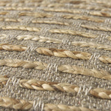 Mercana Binita 16.0L x 16.0W x 16.0H Gray/Brown Hemp Wool and Cotton Pouf