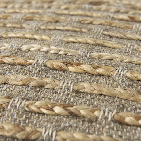 Mercana Binita 16.0L x 16.0W x 16.0H Gray/Brown Hemp Wool and Cotton Pouf