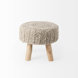 Mercana Bina 19.0L x 19.0W x 15.0H Taupe 4 Legged Wool Stool