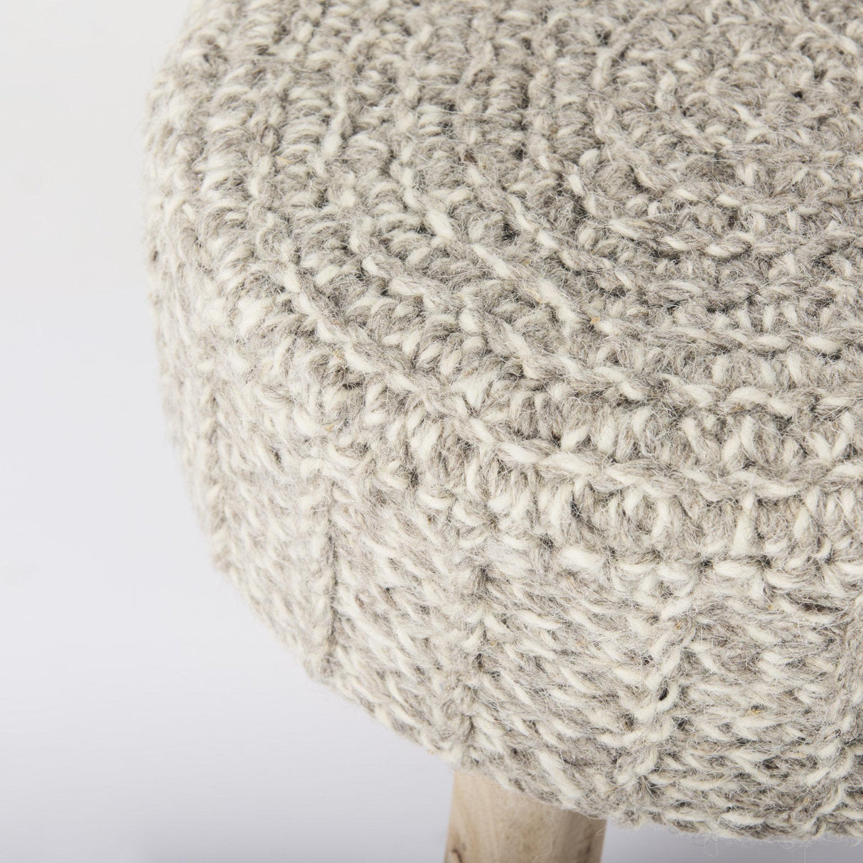 Mercana Bina 19.0L x 19.0W x 15.0H Taupe 4 Legged Wool Stool