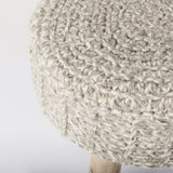 Mercana Bina 19.0L x 19.0W x 15.0H Taupe 4 Legged Wool Stool