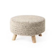 Mercana Bina 24.0L x 24.0W x 14.0H Light Gray 4 Legged Wool Stool