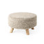 Mercana Bina 24.0L x 24.0W x 14.0H Light Gray 4 Legged Wool Stool