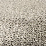 Mercana Bina 24.0L x 24.0W x 14.0H Light Gray 4 Legged Wool Stool