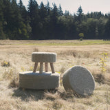 Mercana Bina 24.0L x 24.0W x 14.0H Light Gray 4 Legged Wool Stool