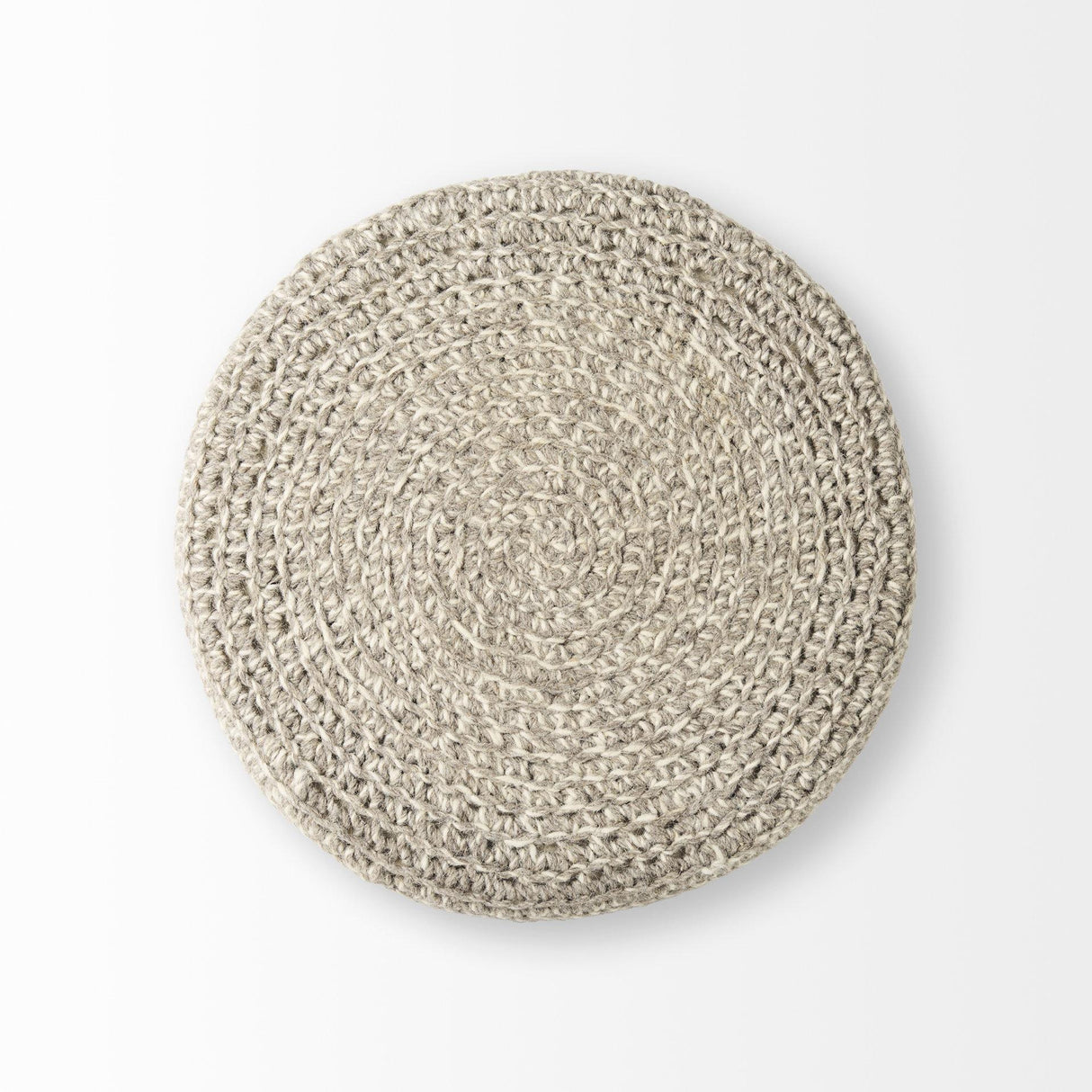 Mercana Bina 24.0L x 24.0W x 14.0H Light Gray 4 Legged Wool Stool