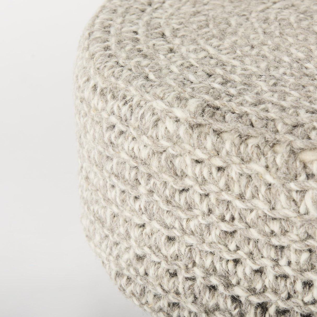 Mercana Bina 24.0L x 24.0W x 14.0H Light Gray 4 Legged Wool Stool