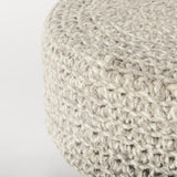 Mercana Bina 24.0L x 24.0W x 14.0H Light Gray 4 Legged Wool Stool