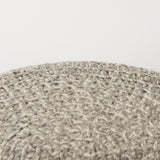 Mercana Bina 24.0L x 24.0W x 14.0H Light Gray 4 Legged Wool Stool