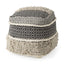 Mercana Darika 16.0L x 16.0W x 16.0H Black/White/Gray Cotton Pouf