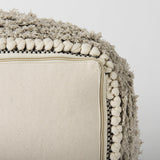 Mercana Darika 16.0L x 16.0W x 16.0H Black/White/Gray Cotton Pouf