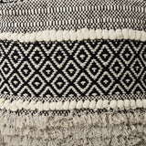 Mercana Darika 16.0L x 16.0W x 16.0H Black/White/Gray Cotton Pouf