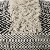 Mercana Darika 16.0L x 16.0W x 16.0H Black/White/Gray Cotton Pouf