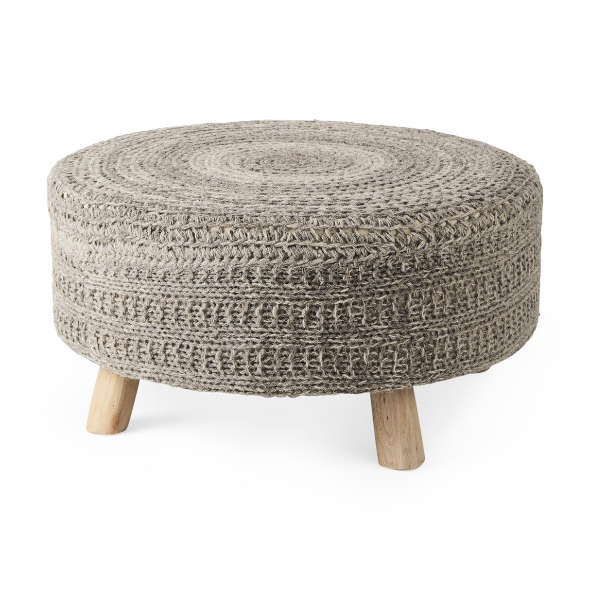 Mercana Bina 30.0L x 30.0W x 15.0H Dark Gray 4 Legged Wool Stool