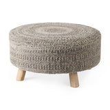 Mercana Bina 30.0L x 30.0W x 15.0H Dark Gray 4 Legged Wool Stool