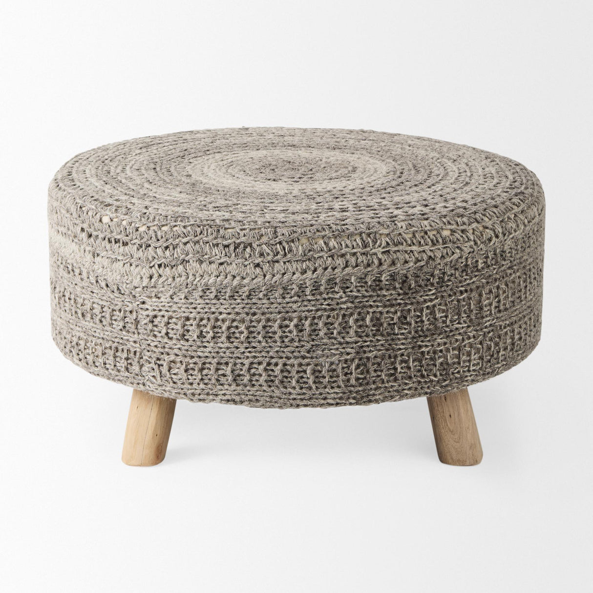 Mercana Bina 30.0L x 30.0W x 15.0H Dark Gray 4 Legged Wool Stool