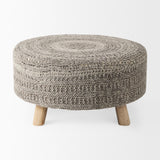 Mercana Bina 30.0L x 30.0W x 15.0H Dark Gray 4 Legged Wool Stool
