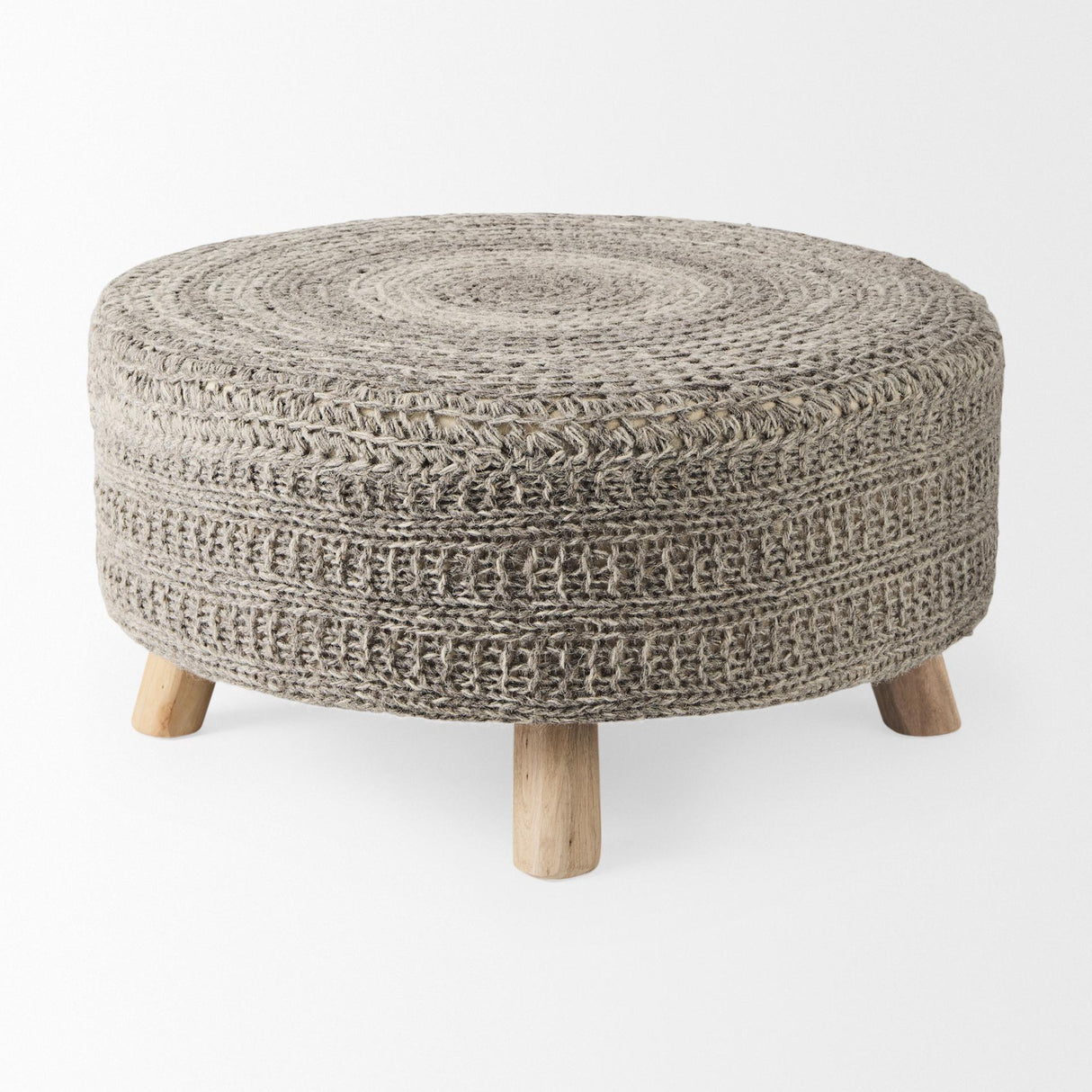 Mercana Bina 30.0L x 30.0W x 15.0H Dark Gray 4 Legged Wool Stool