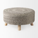 Mercana Bina 30.0L x 30.0W x 15.0H Dark Gray 4 Legged Wool Stool
