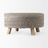 Mercana Bina 30.0L x 30.0W x 15.0H Dark Gray 4 Legged Wool Stool