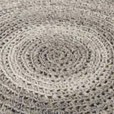 Mercana Bina 30.0L x 30.0W x 15.0H Dark Gray 4 Legged Wool Stool